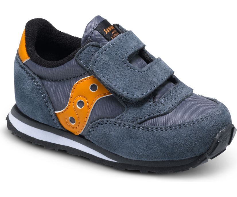 Grey / Orange Kids\' Saucony Baby Jazz Hook & Loop Sneakers | 4085-ORKCU