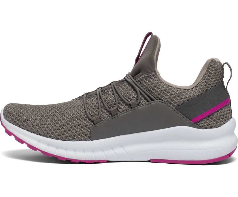 Grey / Pink Women's Saucony Stretch & Go Glide Walking Shoes | 5269-NOFUH