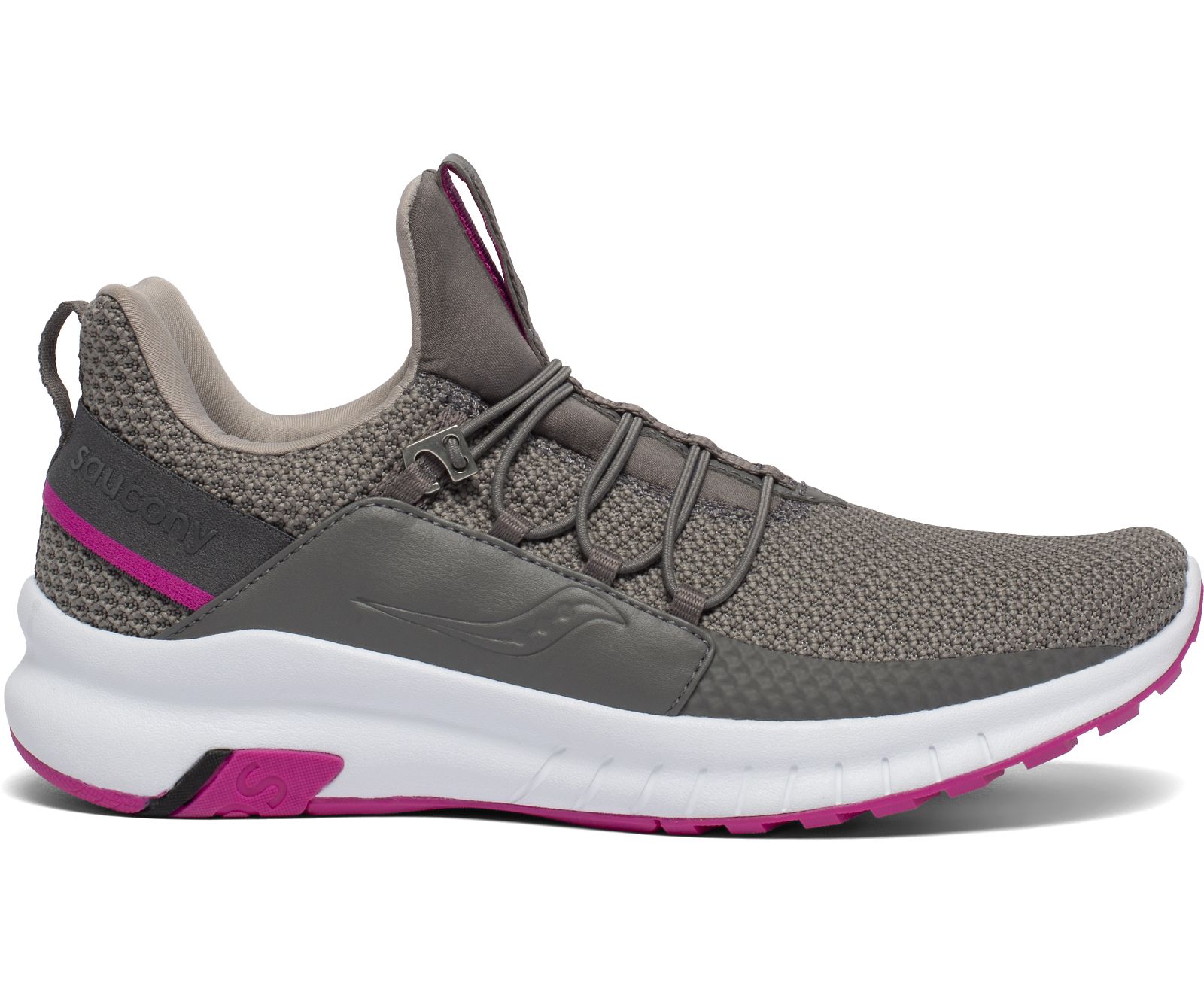 Grey / Pink Women\'s Saucony Stretch & Go Glide Walking Shoes | 5269-NOFUH