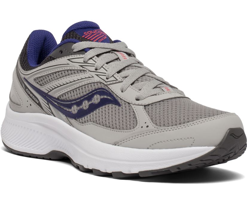 Grey / Purple Women's Saucony Cohesion 14 Running Shoes | 5071-BZHSF