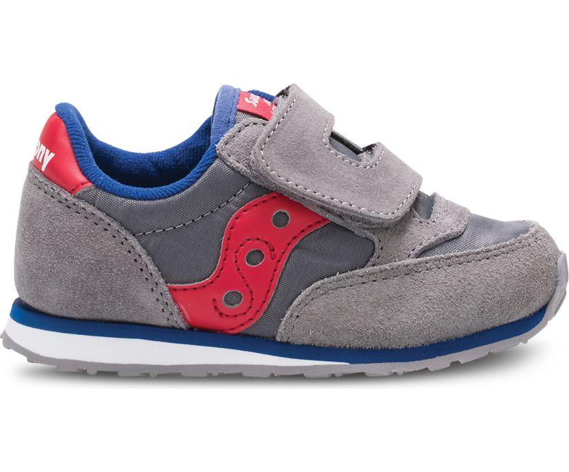 Grey / Red Kids' Saucony Baby Jazz Hook & Loop Sneakers | 2945-ESGCP