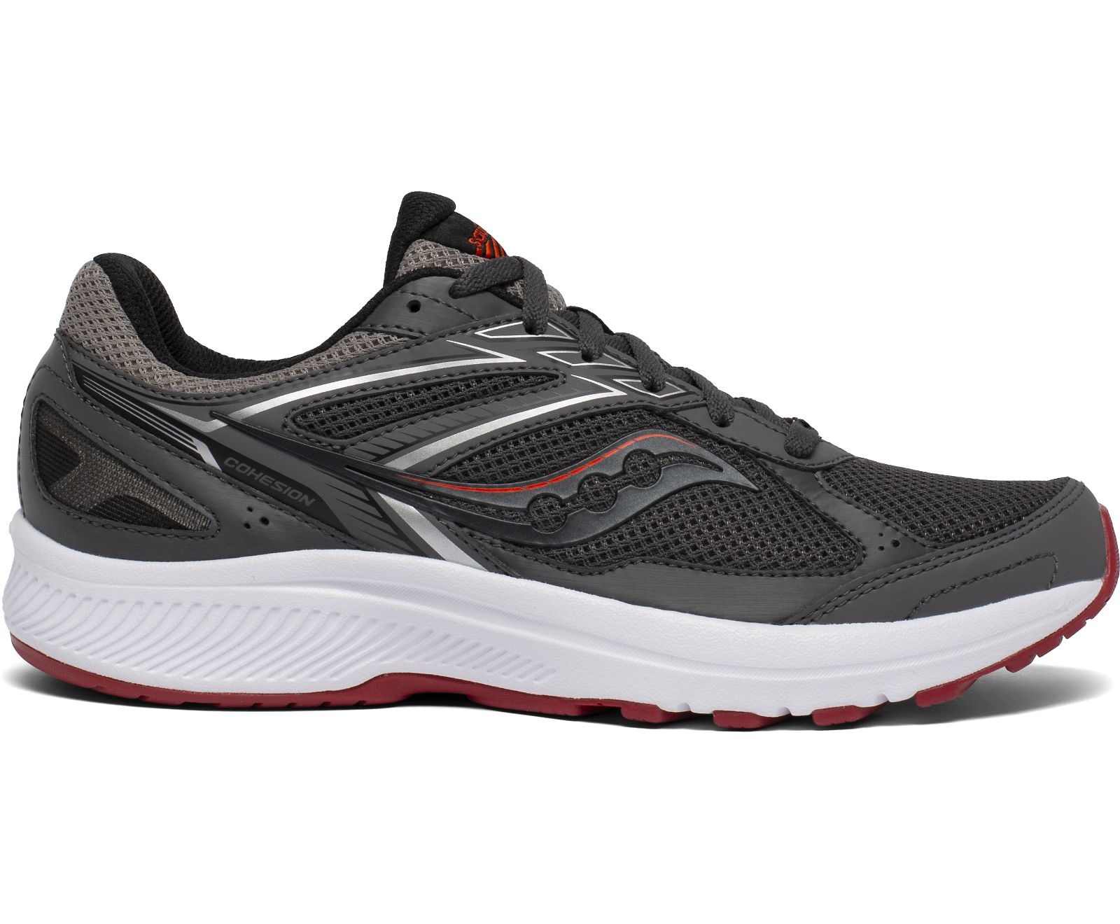 Grey / Red Men\'s Saucony Cohesion 14 Running Shoes | 9043-LQICV