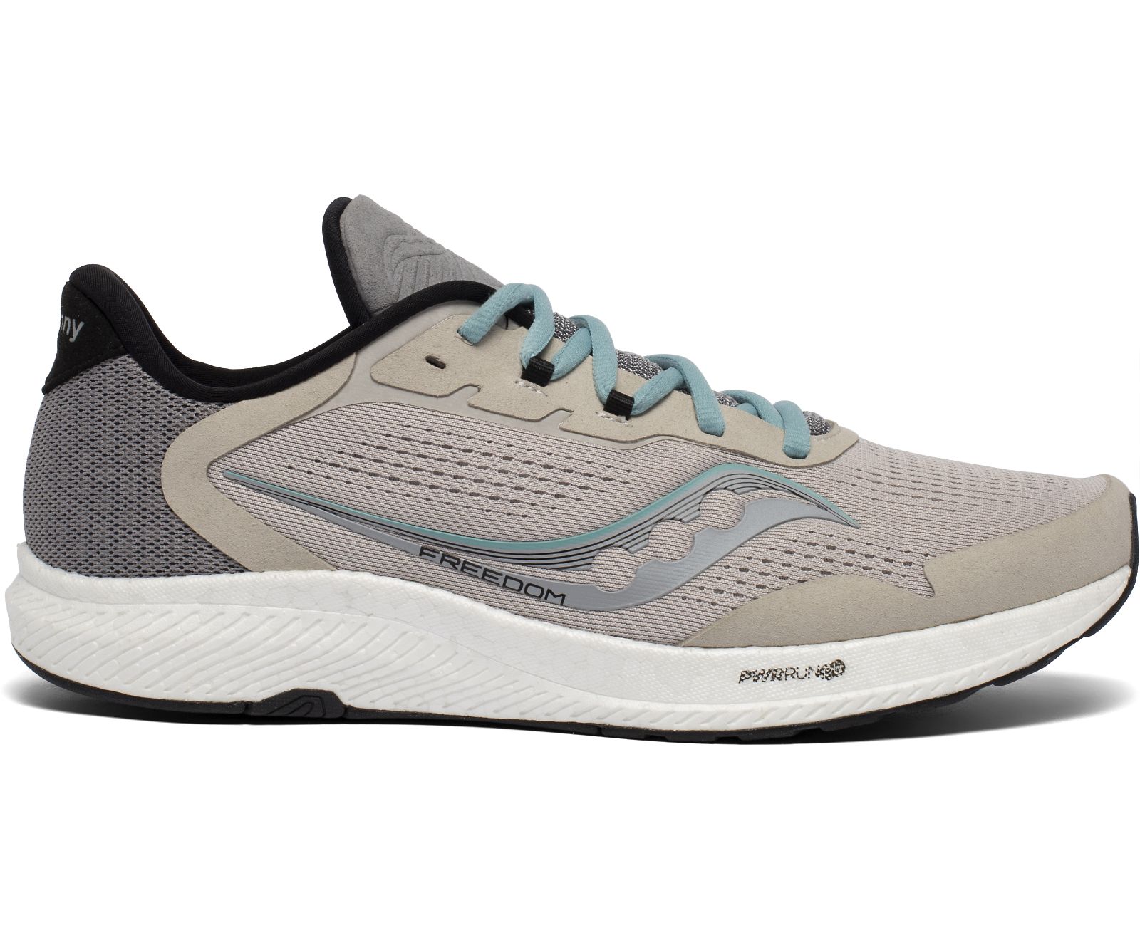 Grey / Turquoise Men\'s Saucony Freedom 4 Running Shoes | 1045-LUNIB