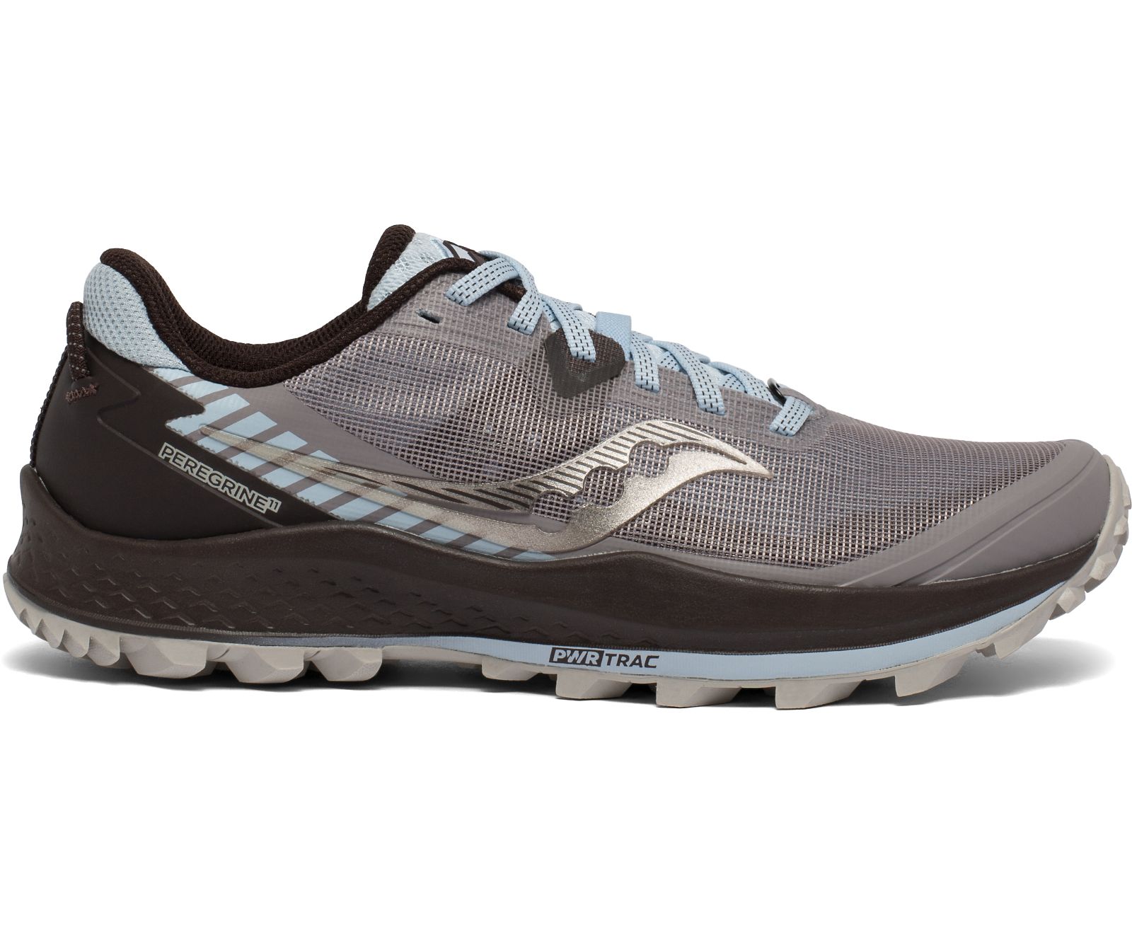 Grey / Turquoise Women\'s Saucony Peregrine 11 Trail Running Shoes | 2394-UMTOV