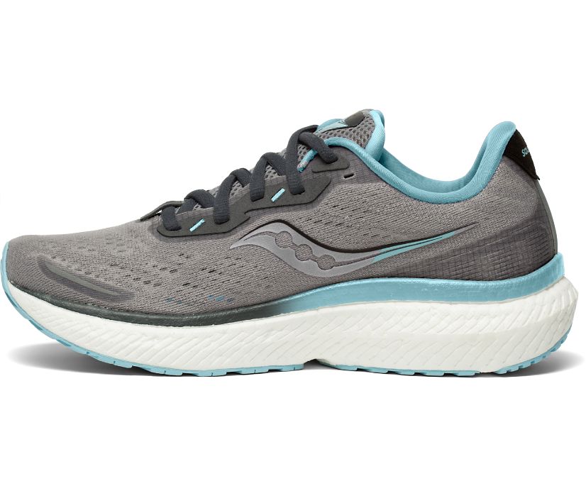 Grey / Turquoise Women's Saucony Triumph 19 Running Shoes | 1432-THBCQ