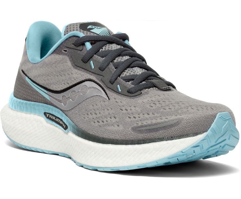 Grey / Turquoise Women's Saucony Triumph 19 Running Shoes | 1432-THBCQ