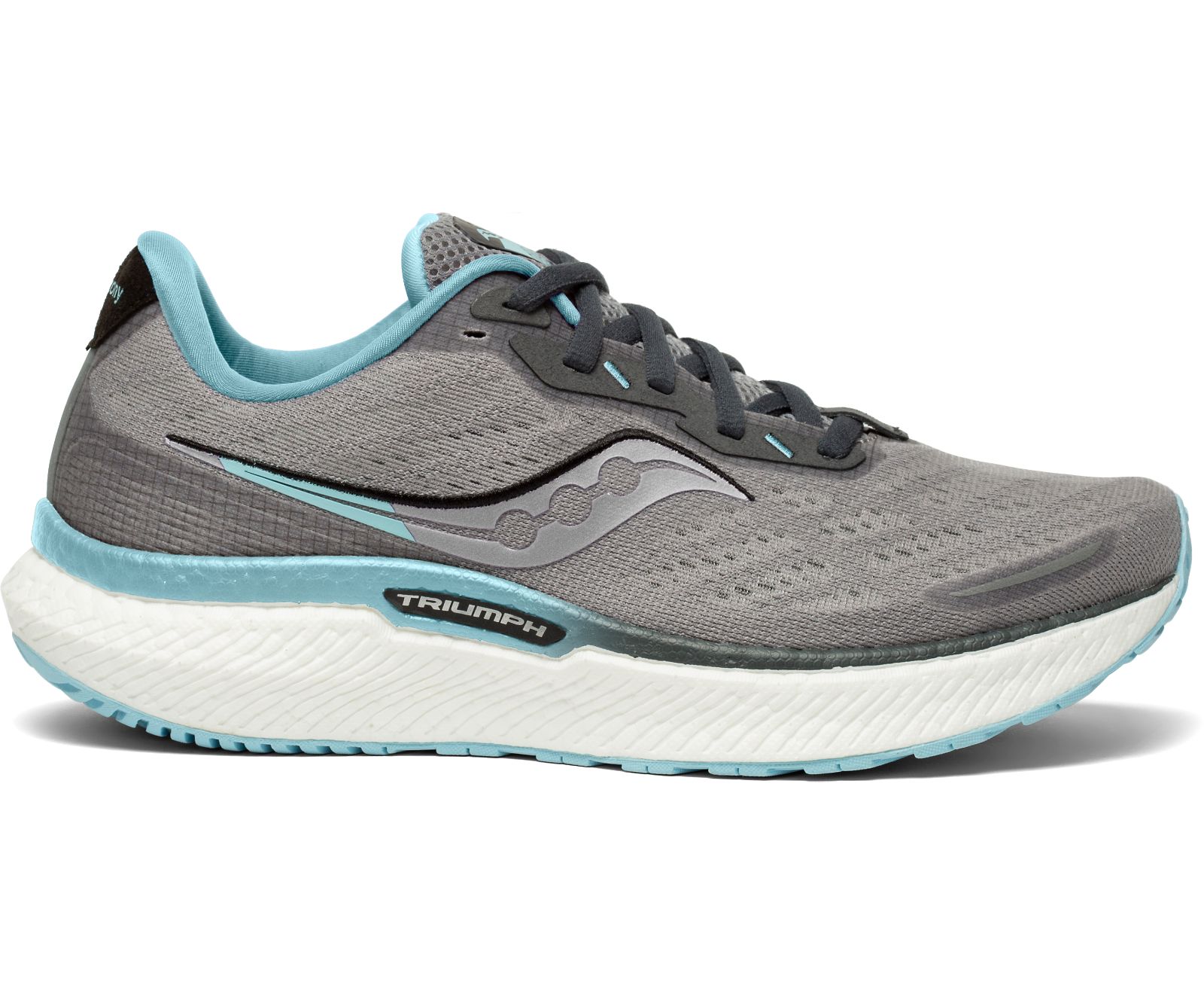 Grey / Turquoise Women\'s Saucony Triumph 19 Running Shoes | 1432-THBCQ