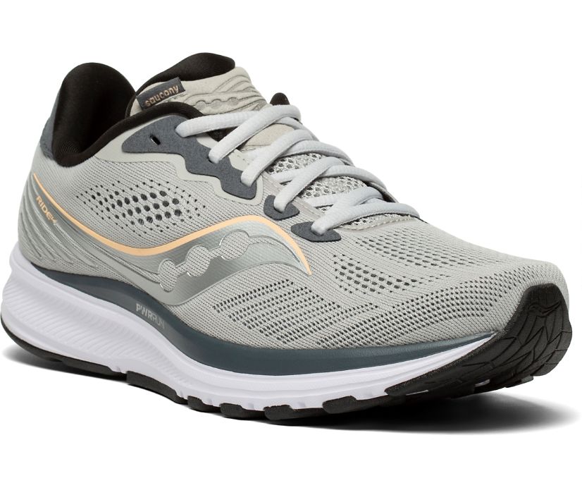 Grey Women's Saucony Ride 14 Running Shoes | 7965-NUSVZ