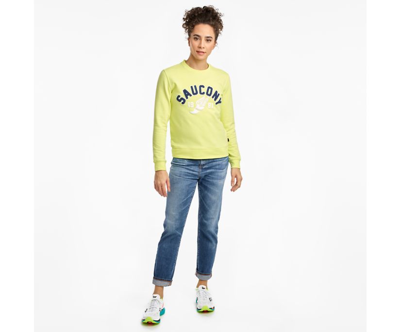 Light Green Women's Saucony Rested Crewneck Shirts | 4356-ZGSFL