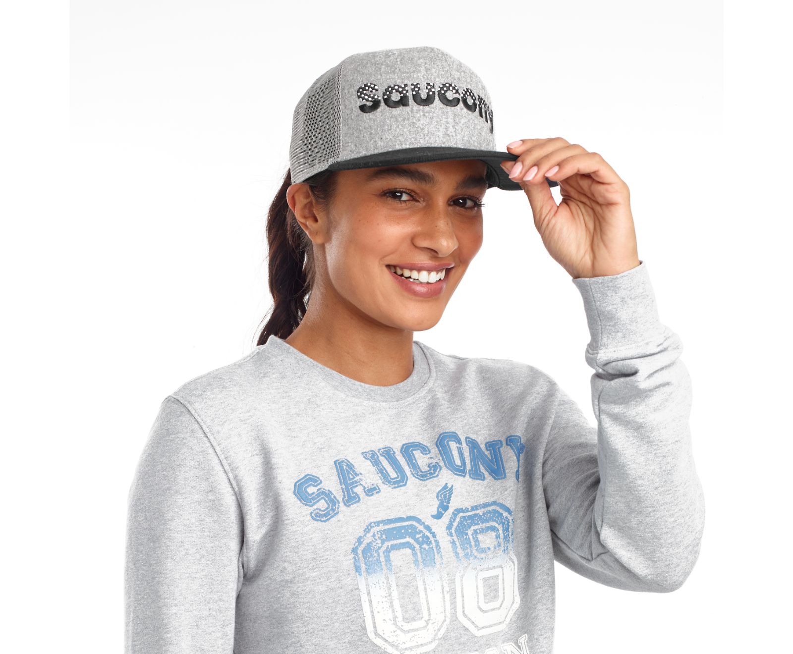 Light Grey Men\'s Saucony Trucker Hats | 3769-RXJNO