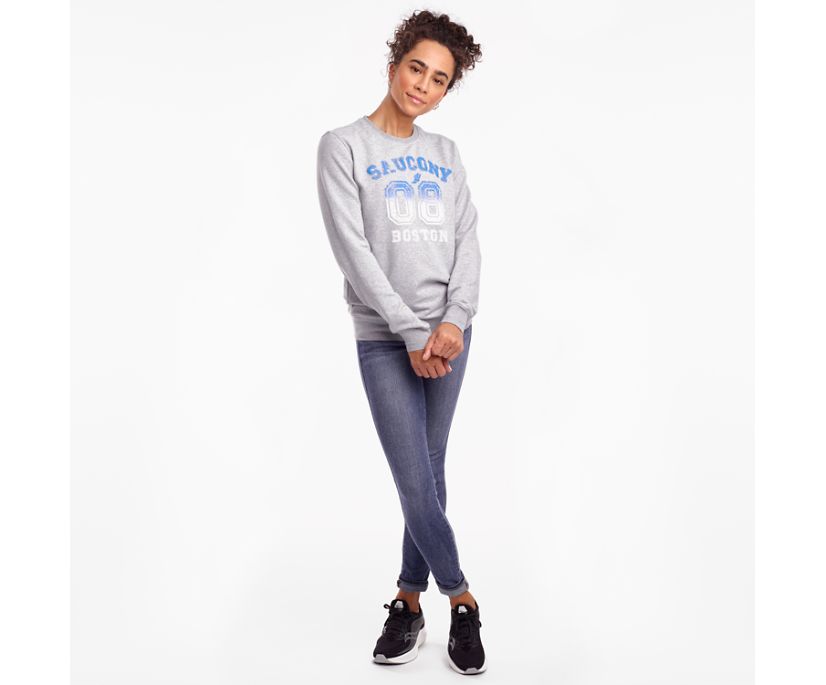 Light Grey Women's Saucony Rested Crewneck Shirts | 2945-NUJSQ