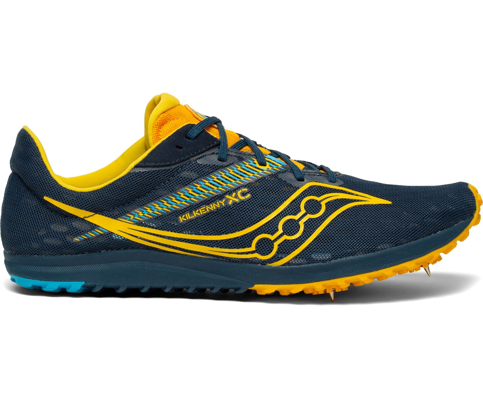 Navy / Gold Men\'s Saucony Kilkenny Xc9 Spike Running Shoes | 0736-ZLQSB