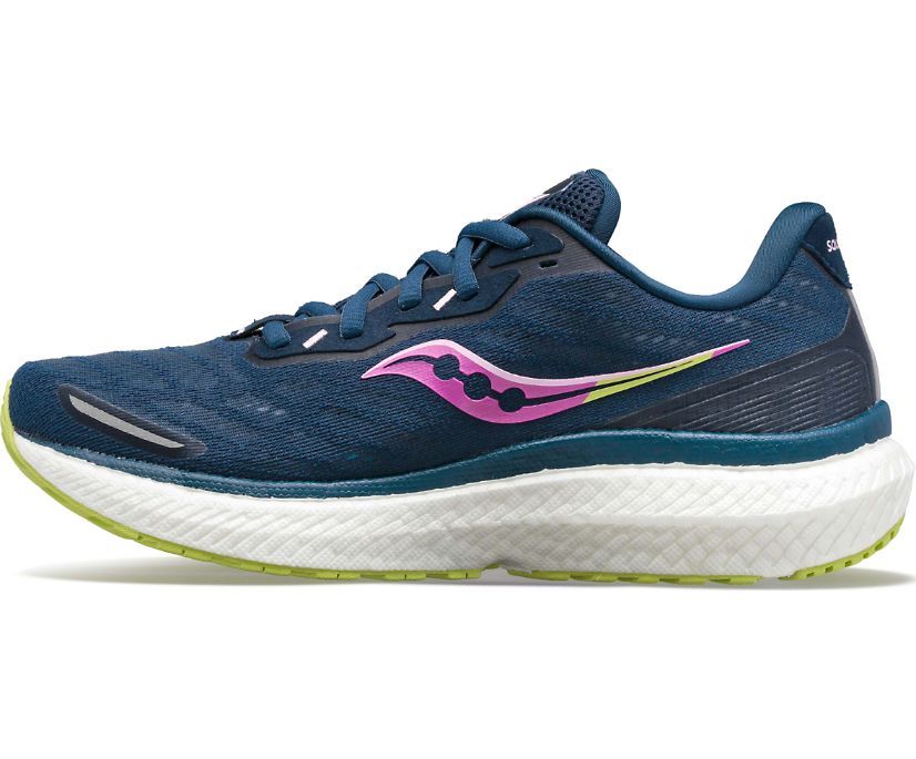 Navy / Green Women's Saucony Triumph 19 Running Shoes | 9213-CNDJH