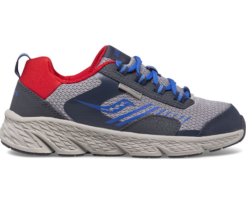 Navy / Grey / Red Kids\' Saucony Wind Shield Sneakers | 3049-EJFNC