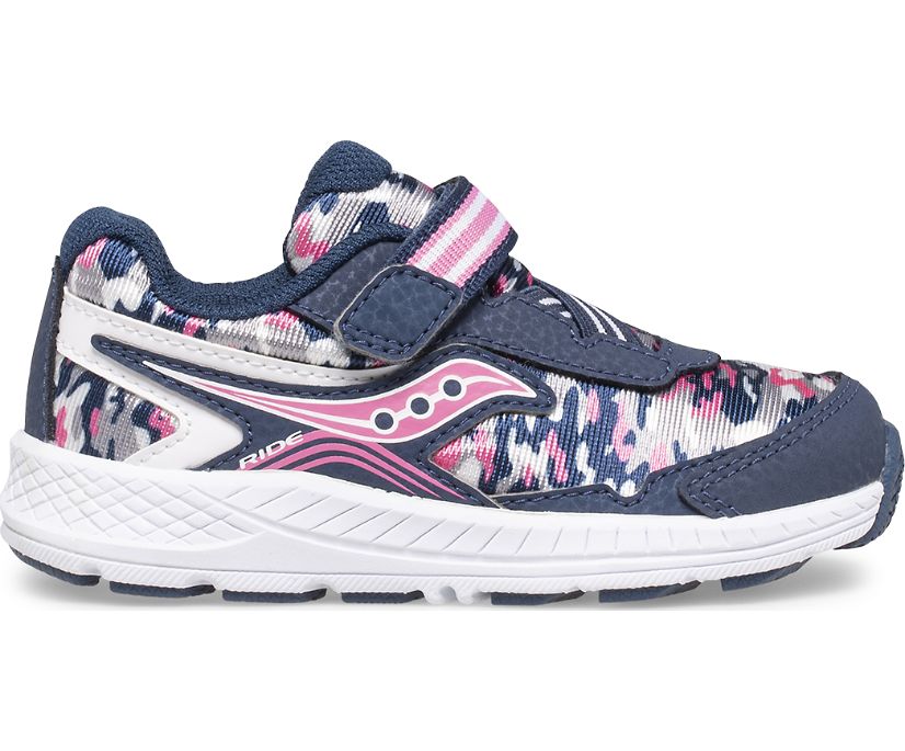 Navy / Pink / Camo Kids' Saucony Ride 10 Jr. Sneakers | 4652-VDJBL