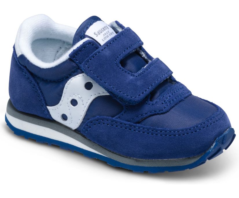 Navy / White Kids' Saucony Baby Jazz Hook & Loop Sneakers | 0498-UDAPH