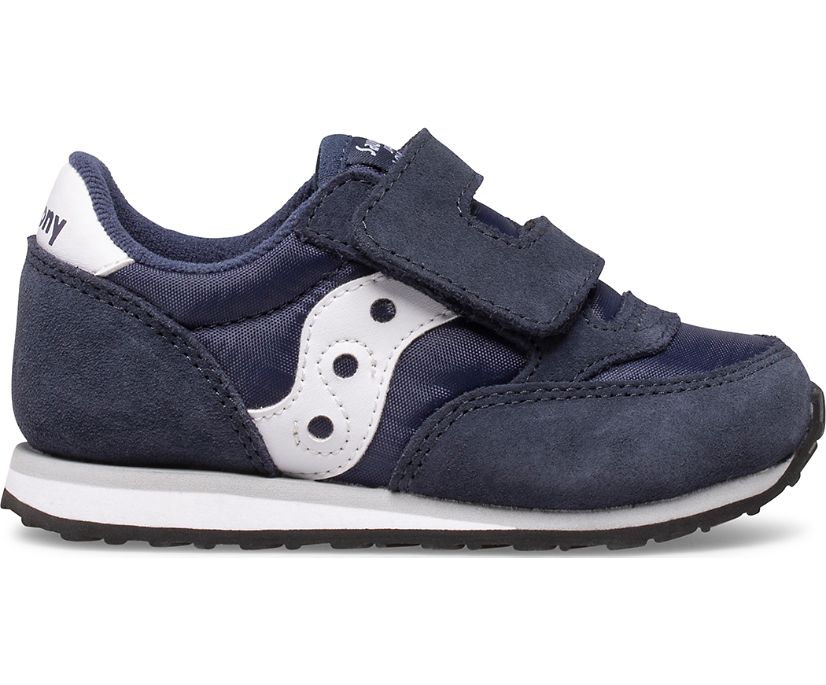 Navy / White Kids\' Saucony Baby Jazz Hook & Loop Sneakers | 2467-FEKOQ