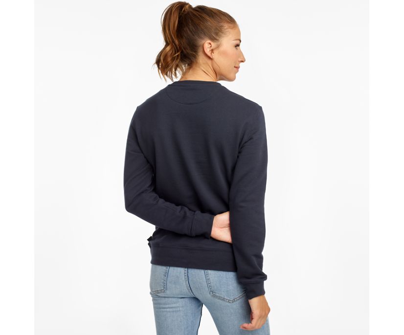 Navy Women's Saucony Rested Crewneck Shirts | 0398-EWNYI