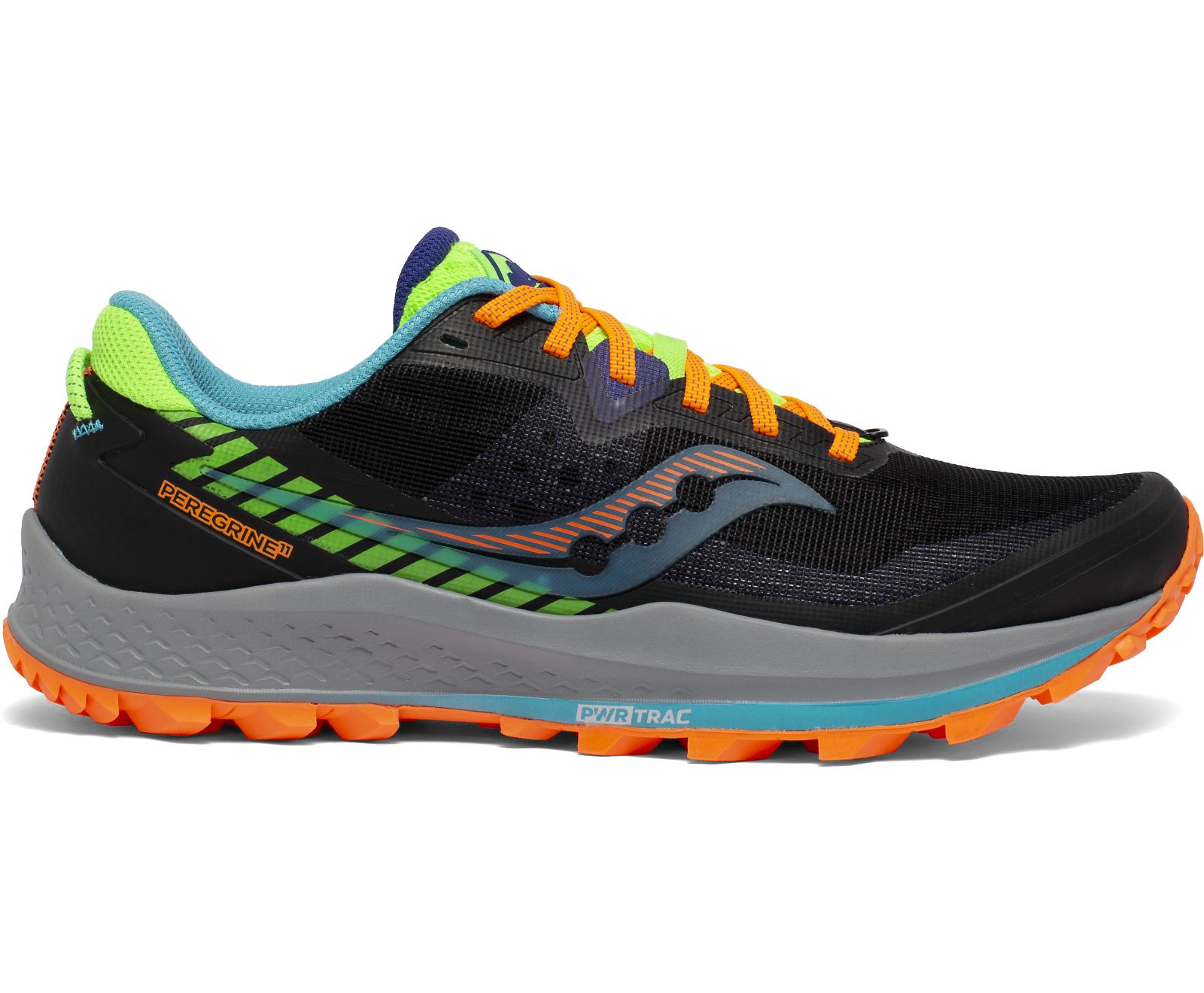 Orange / Green / Black Men\'s Saucony Peregrine 11 Trail Running Shoes | 1625-MKXWO