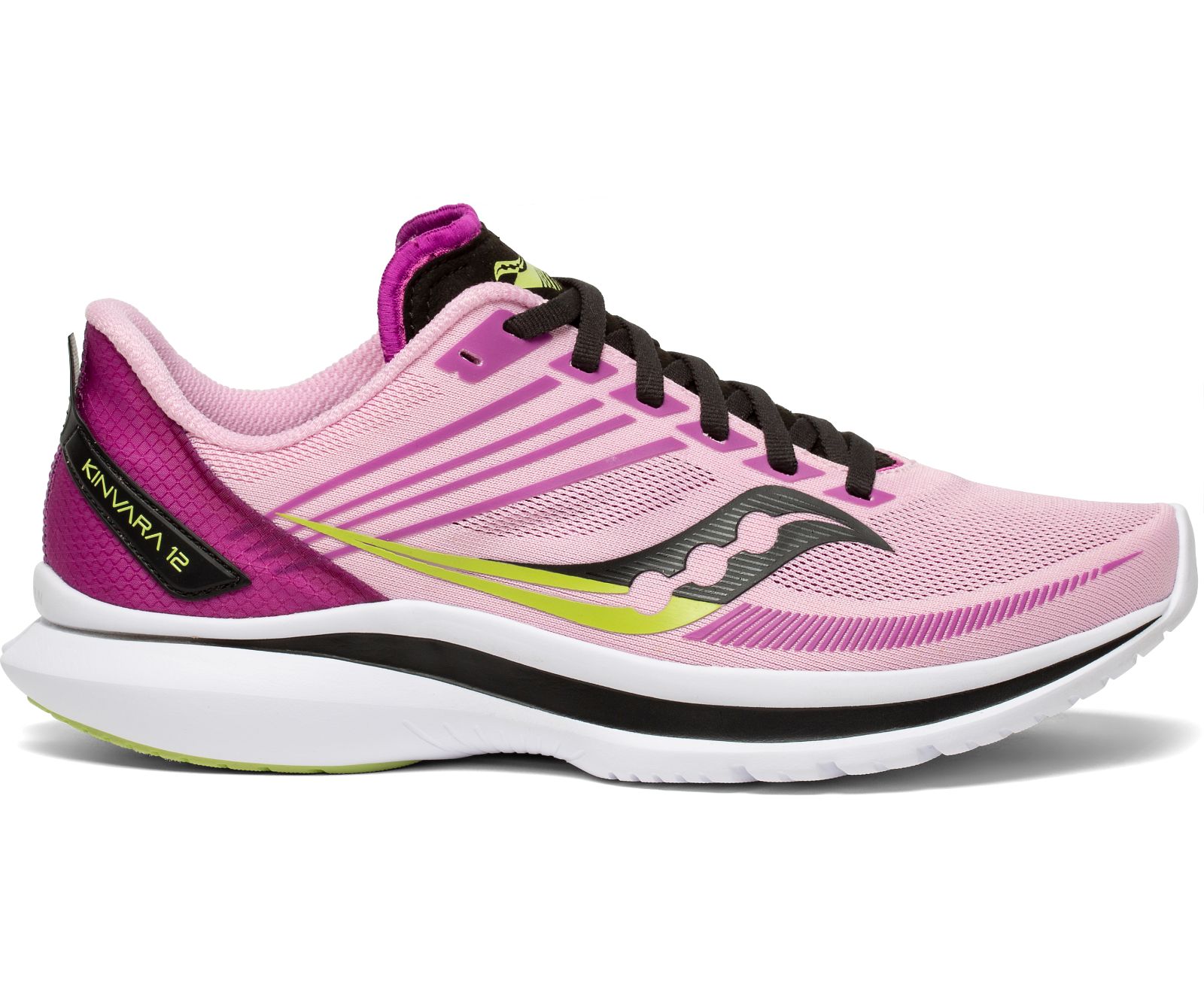 Pink / Black Women\'s Saucony Kinvara 12 Running Shoes | 5296-ZIWFA