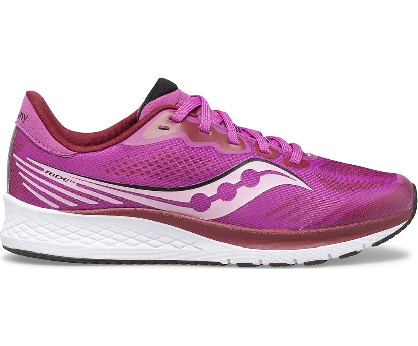 Pink Kids' Saucony Ride 14 Sneakers | 1829-AUNPM