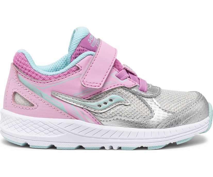 Pink / Silver Kids' Saucony Cohesion 14 A/C Jr. Sneakers | 3651-DCMNR