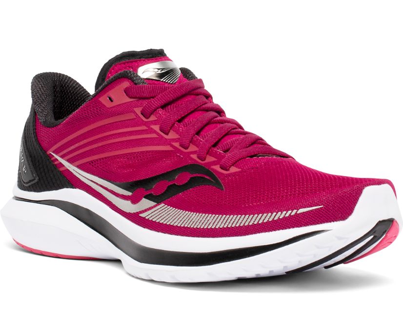 Pink / Silver Women's Saucony Kinvara 12 Running Shoes | 0765-FCVXH