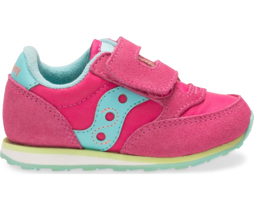 Pink / Turquoise Kids' Saucony Baby Jazz Hook & Loop Sneakers | 3196-GIHRY