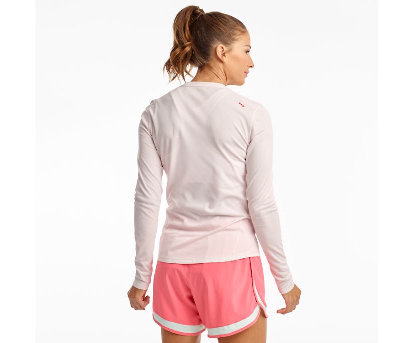 Pink Women's Saucony Stopwatch Long Sleeve Shirts | 5627-WNSJT