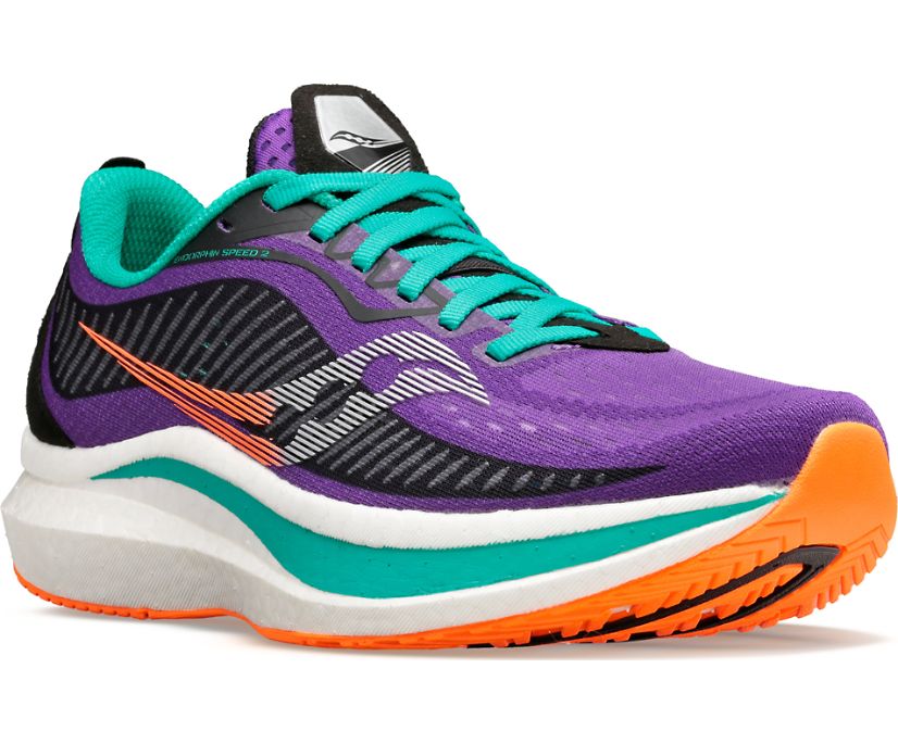 Purple / Black / Turquoise Women's Saucony Endorphin Speed 2 Running Shoes | 1053-ETBMA