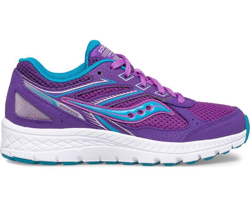 Purple / Blue Kids' Saucony Cohesion 14 Lace Sneakers | 8934-JANHF