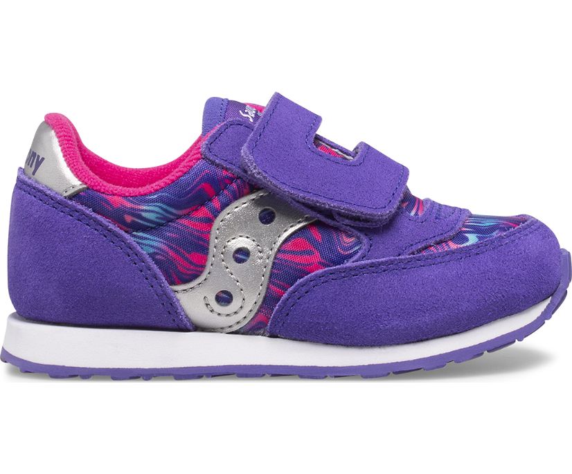 Purple Kids' Saucony Baby Jazz Hook & Loop Sneakers | 6471-UYAEK