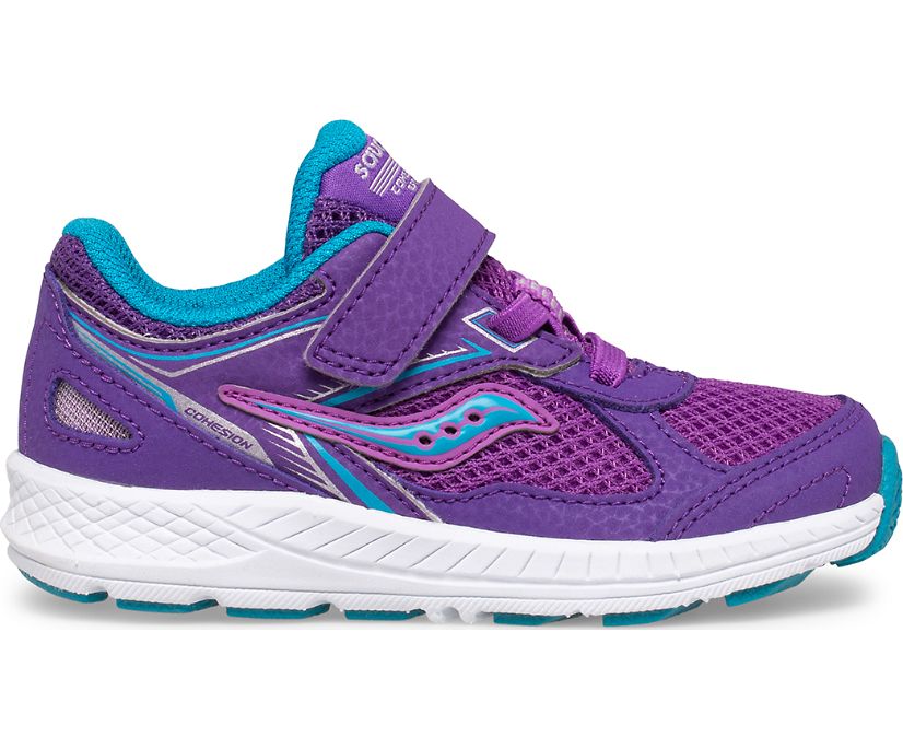 Purple Kids\' Saucony Cohesion 14 A/C Jr. Sneakers | 5287-ZEWCB