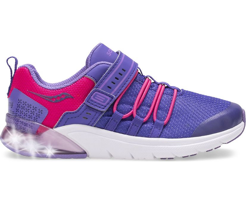 Purple / Pink Kids\' Saucony Flash Glow 2.0 Sneakers | 6984-QCVRD