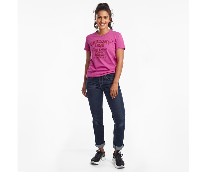 Purple Women's Saucony Rested Short Sleeve Shirts | 7153-ZLJIX