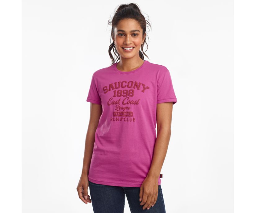 Purple Women\'s Saucony Rested Short Sleeve Shirts | 7153-ZLJIX