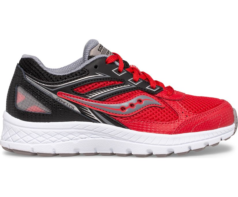 Red / Black Kids\' Saucony Cohesion 14 Lace Sneakers | 9682-VAZIW