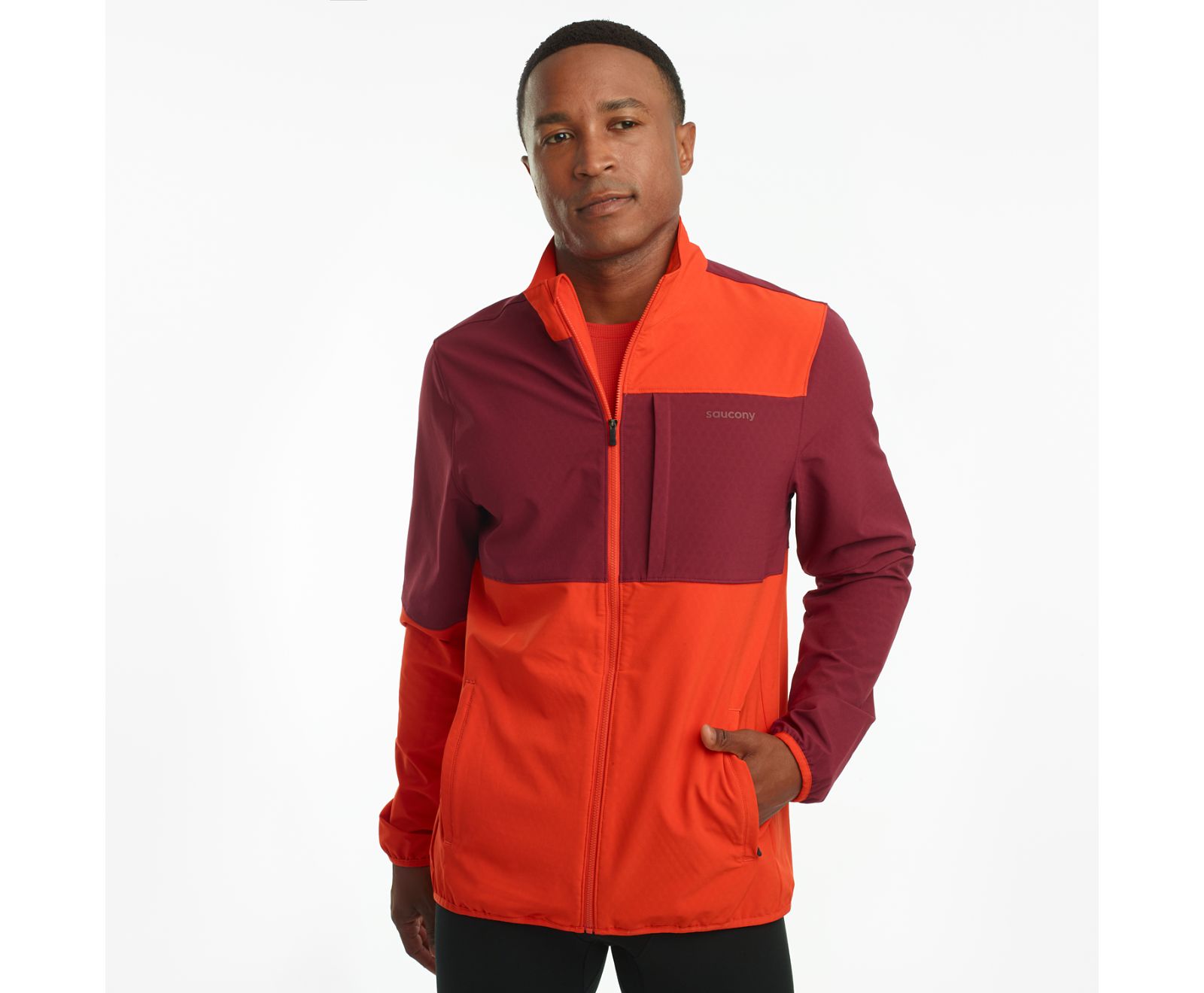 Red / Burgundy Men\'s Saucony Bluster Jackets | 1295-NTWEA