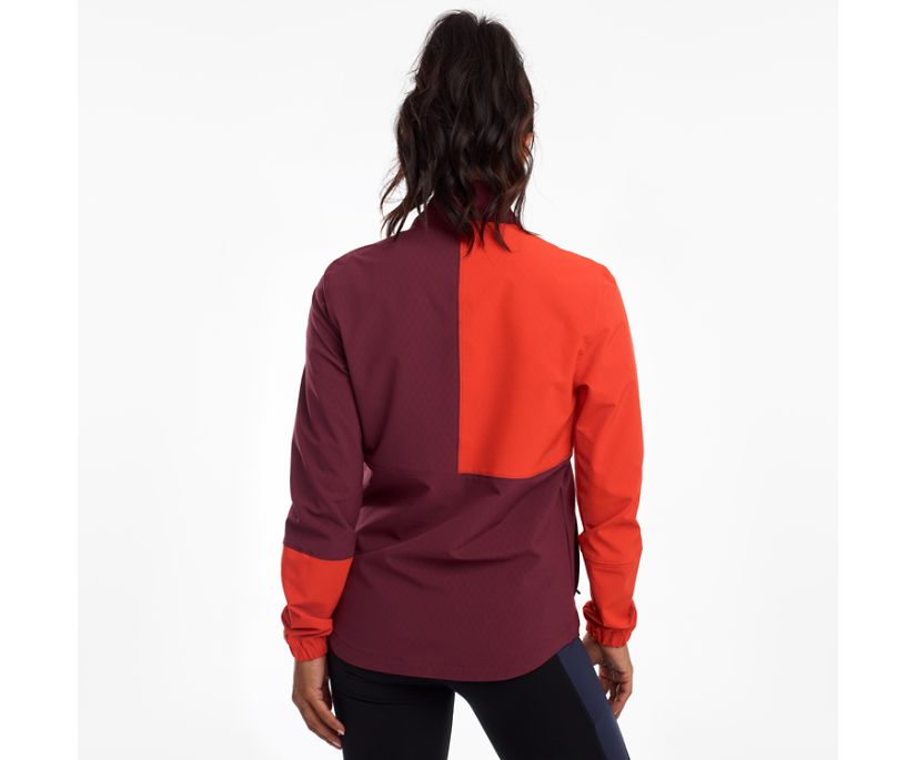 Red / Burgundy Women's Saucony Bluster Jackets | 8653-RMXPF