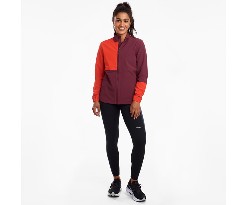 Red / Burgundy Women's Saucony Bluster Jackets | 8653-RMXPF