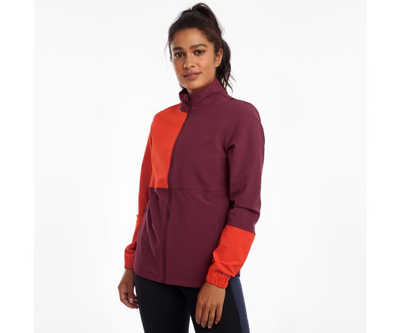 Red / Burgundy Women\'s Saucony Bluster Jackets | 8653-RMXPF