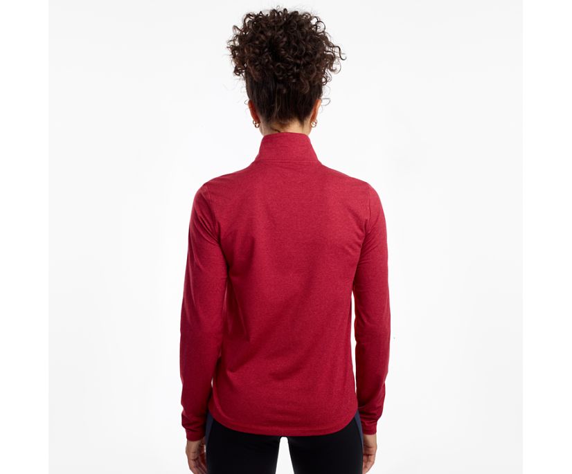 Red / Burgundy Women's Saucony Sunday 1/4 Zip Jackets | 2491-QUFPK