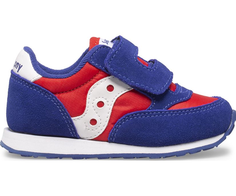 Red / White / Blue Kids' Saucony Baby Jazz Hook & Loop Sneakers | 4235-CNMDH