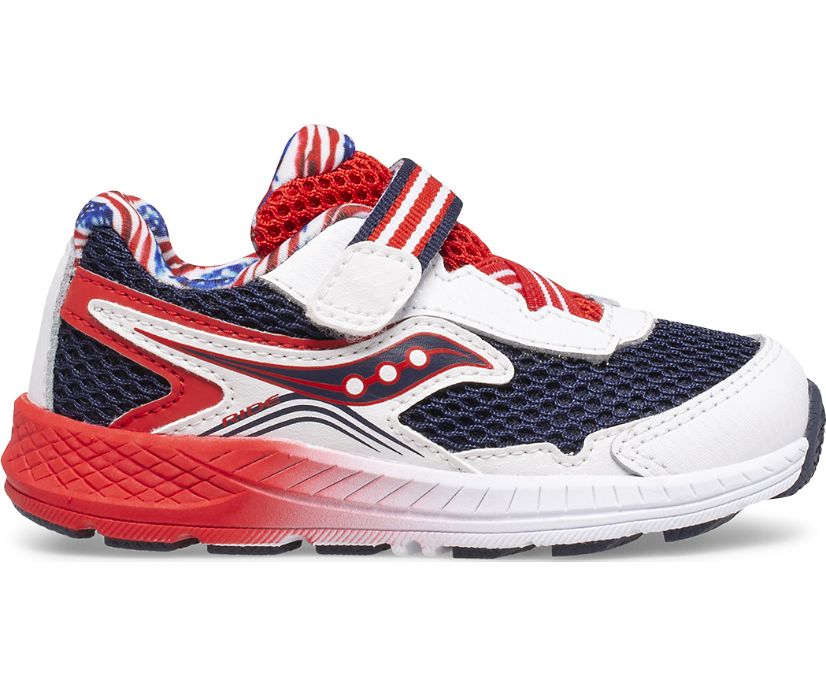 Red / White / Blue Kids\' Saucony Ride 10 Jr. Sneakers | 1248-SLMYW