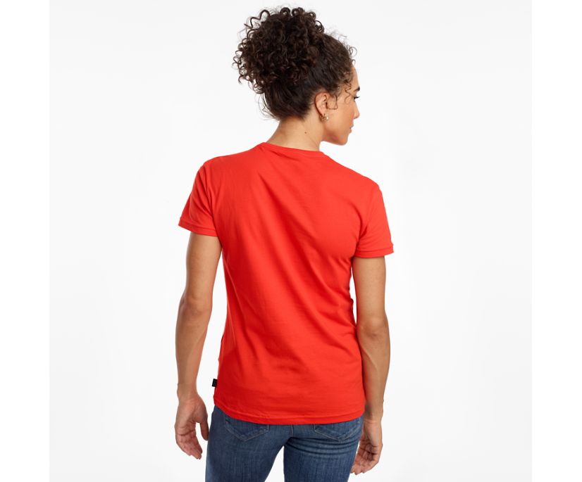 Red Women's Saucony Rested Short Sleeve Shirts | 8937-XVDNL