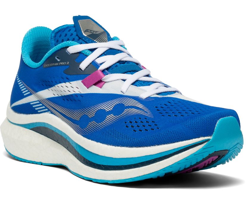 Royal / White Women's Saucony Endorphin Pro 2 Running Shoes | 2835-SHMRP