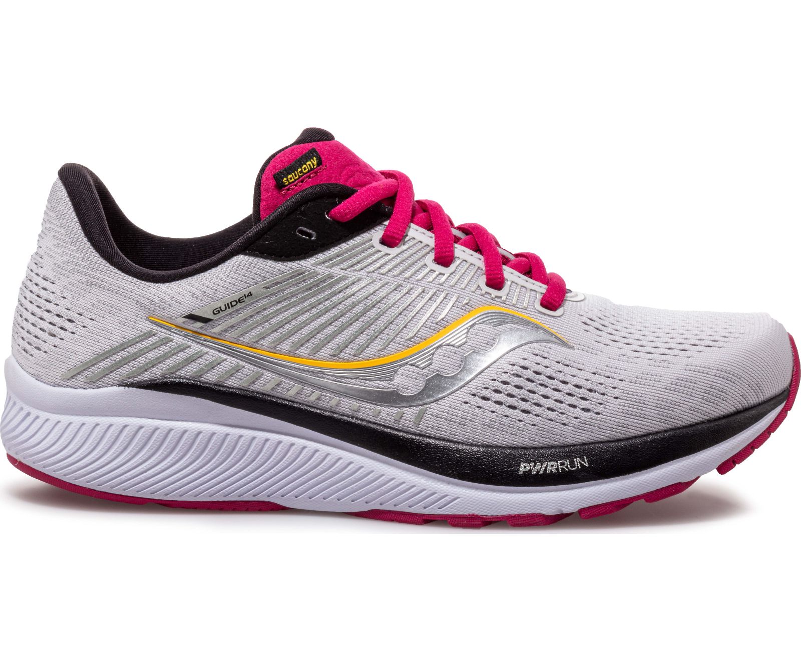 Silver / Black Women\'s Saucony Guide 14 Wide Running Shoes | 8903-TQFHO