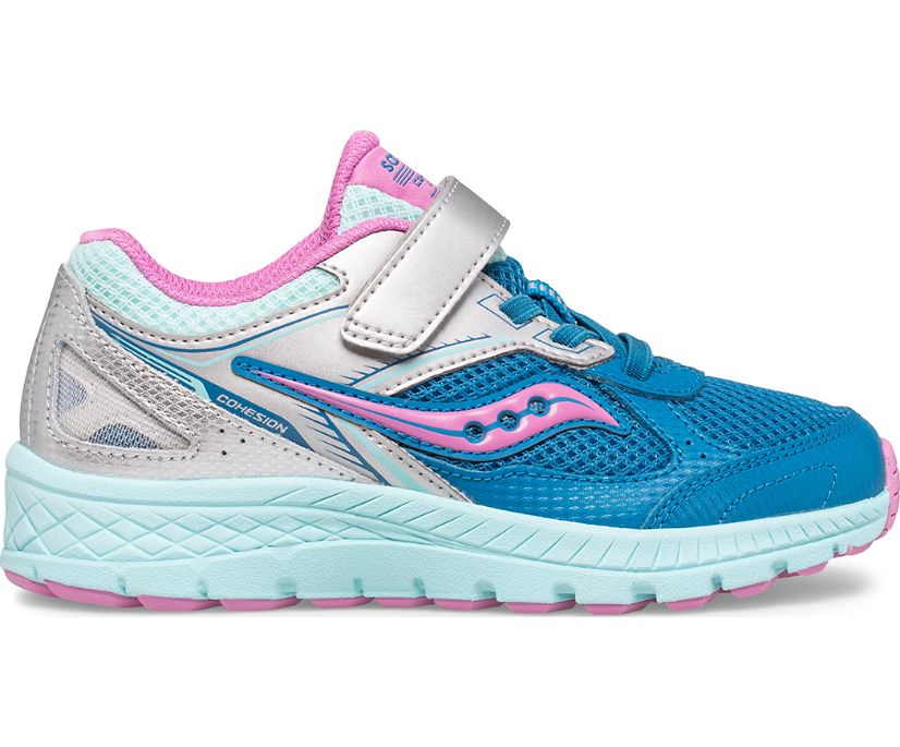 Silver / Blue Kids' Saucony Cohesion 14 A/C Sneakers | 4831-AUJBG