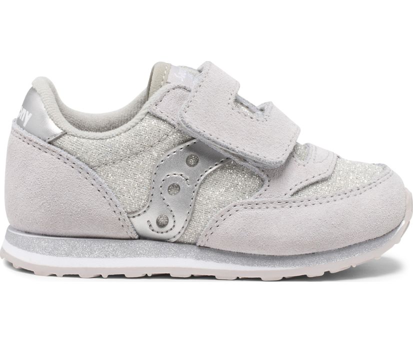 Silver Kids' Saucony Baby Jazz Hook & Loop Sneakers | 7623-VPKQG