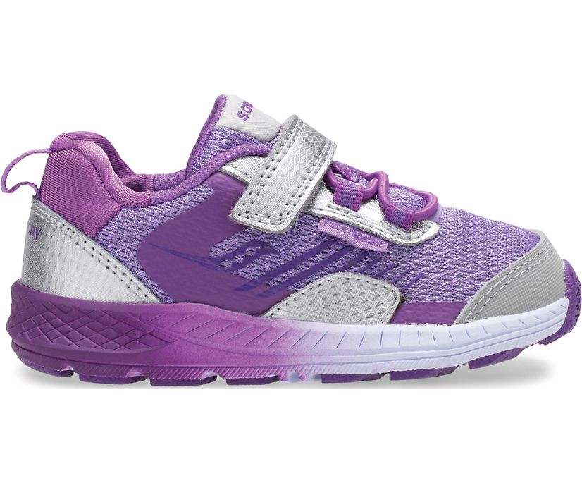 Silver / Purple Kids\' Saucony Wind Shield A/C Jr. Sneakers | 3250-TEYXA